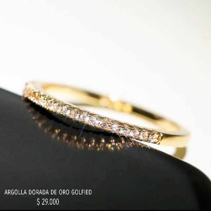 Anillo de oro golfield rodinado