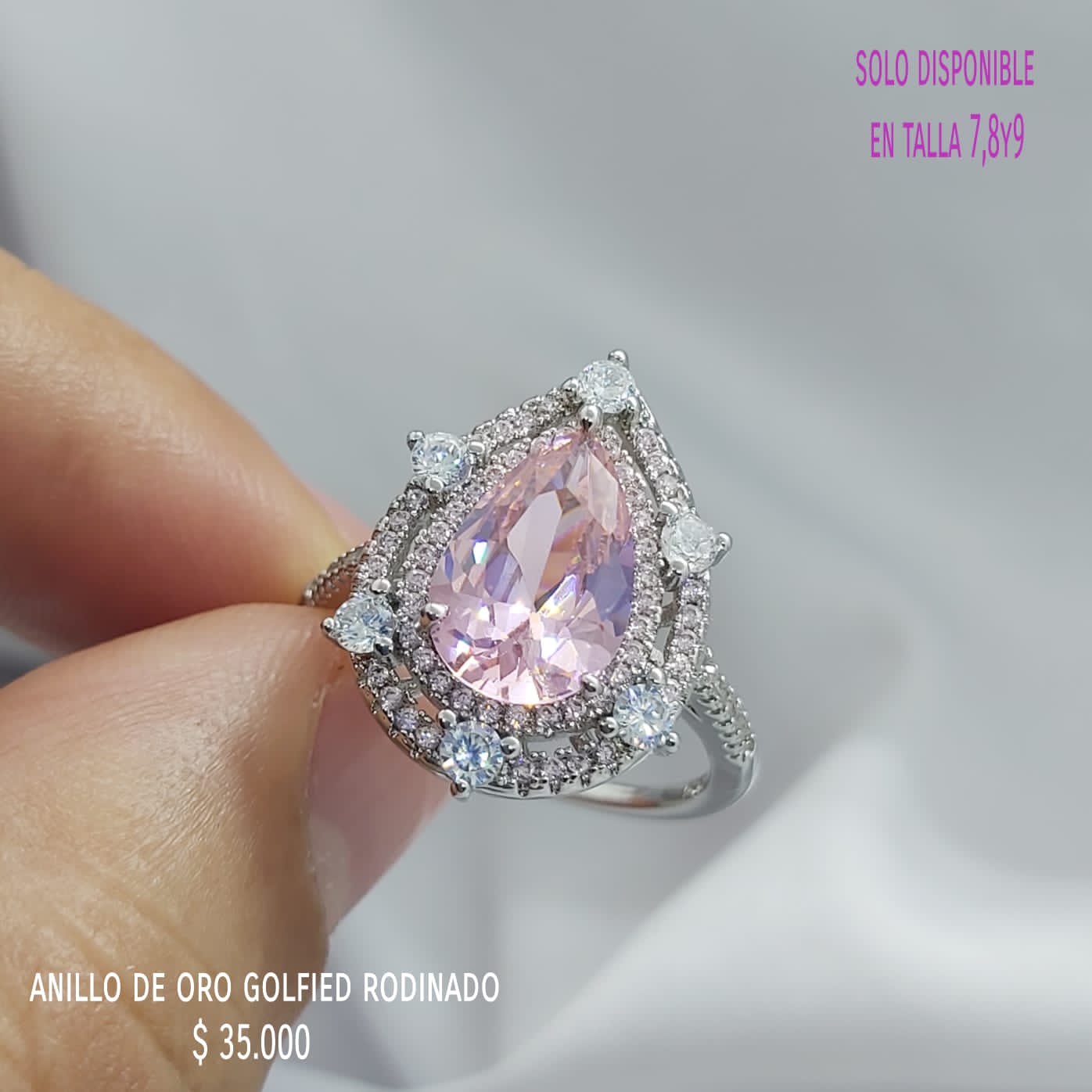Anillo de oro golfield rodinado