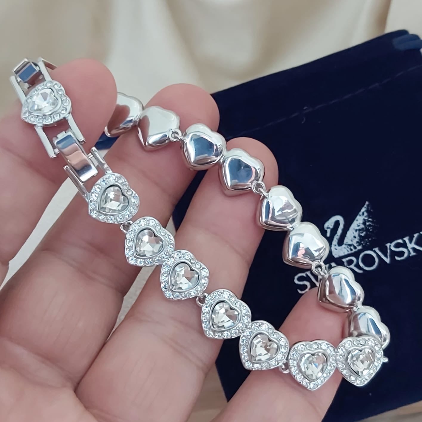 Pulsera Rodinada y cristales SWA
