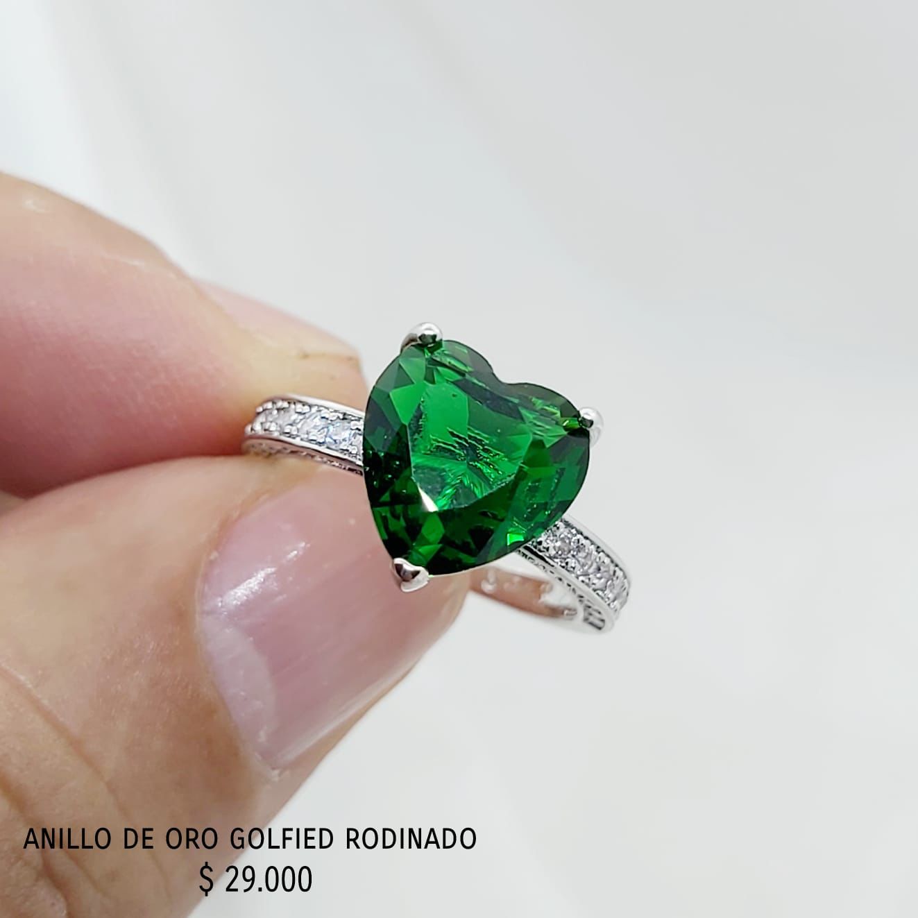 Anillo golfield rodinado con circónes