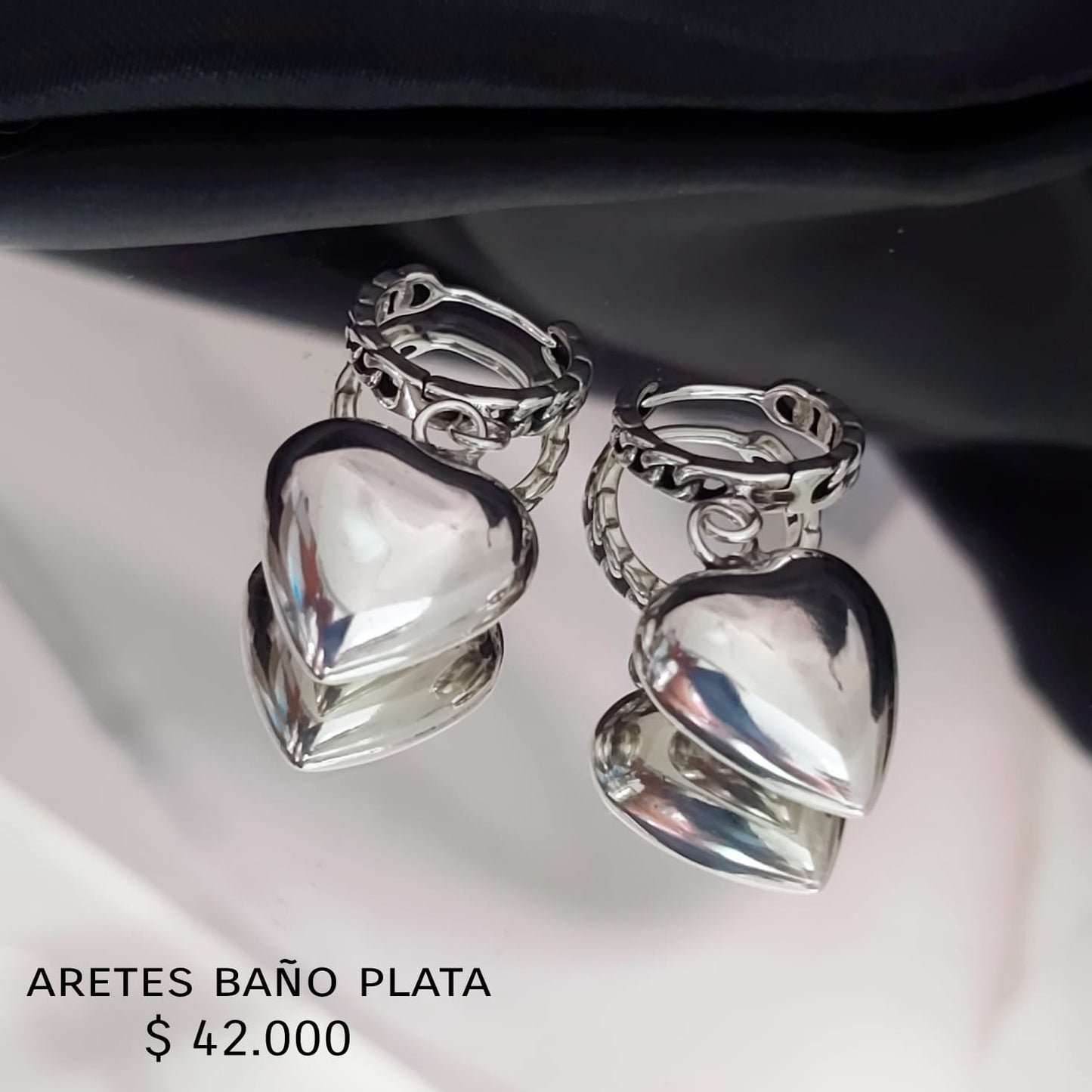 Aretes baño plata