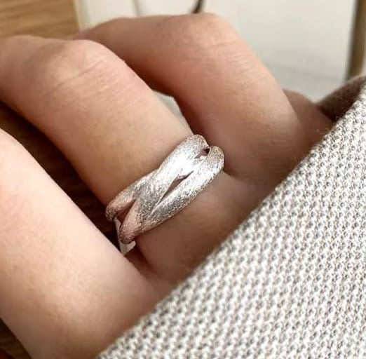 Anillo ajustable con baño plata925