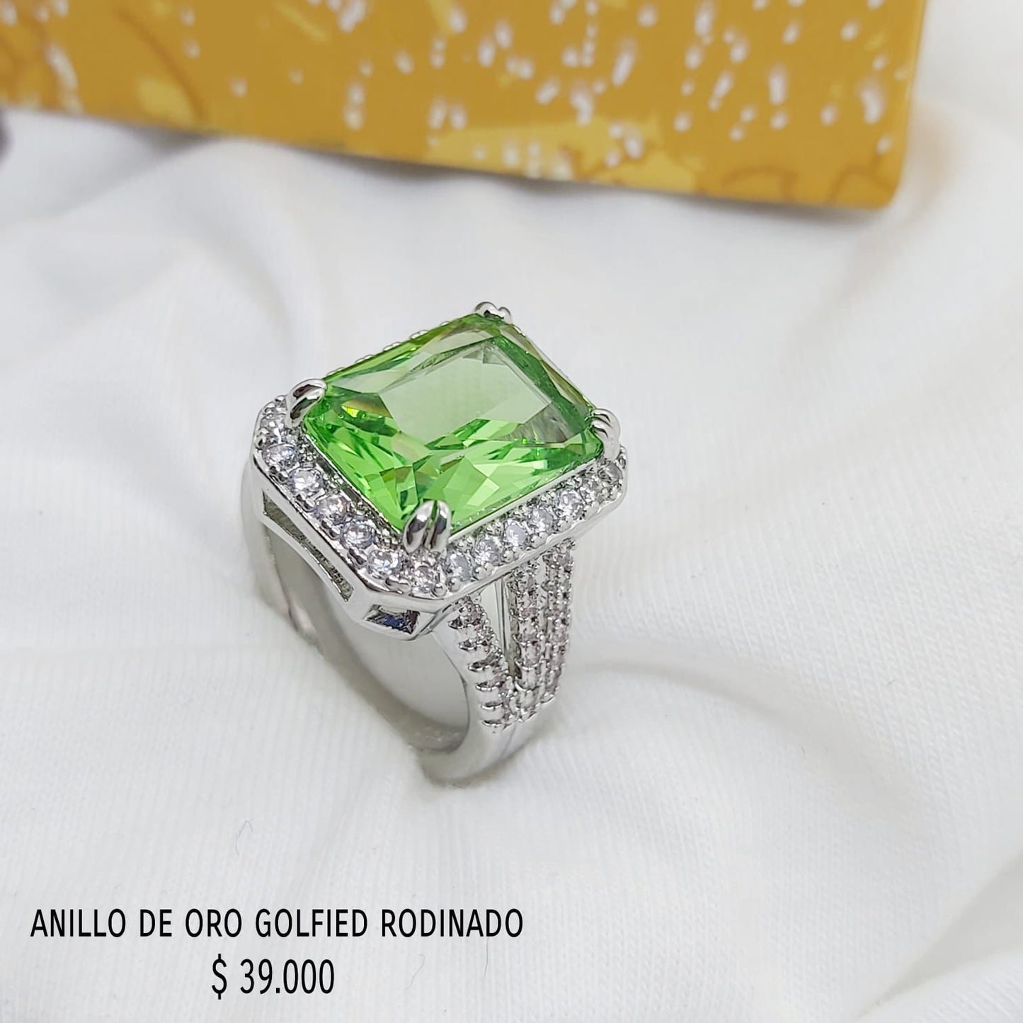 Anillo golfield rodinado con circónes