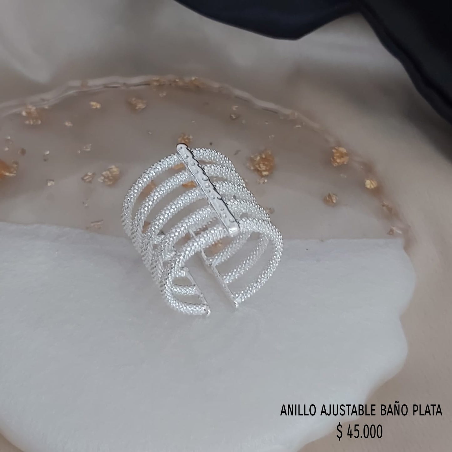 Anillo ajustable baño plata