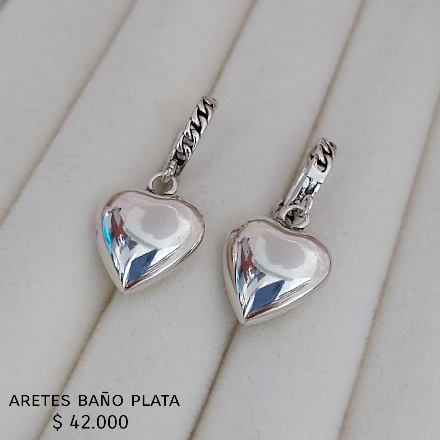 Aretes baño plata