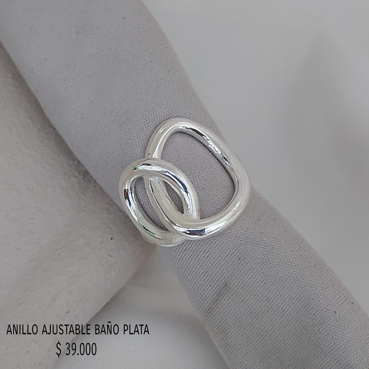 Anillo ajustable baño plata