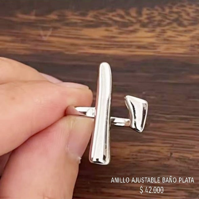 Anillo ajustable baño plata
