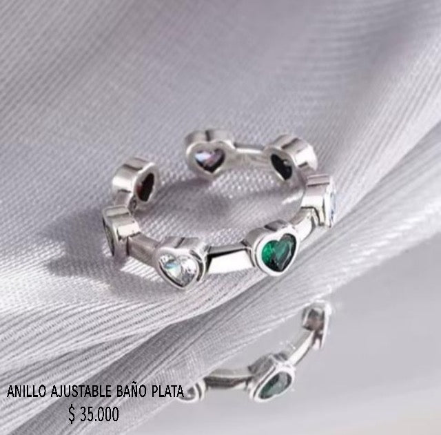 Anillo ajustable baño plata