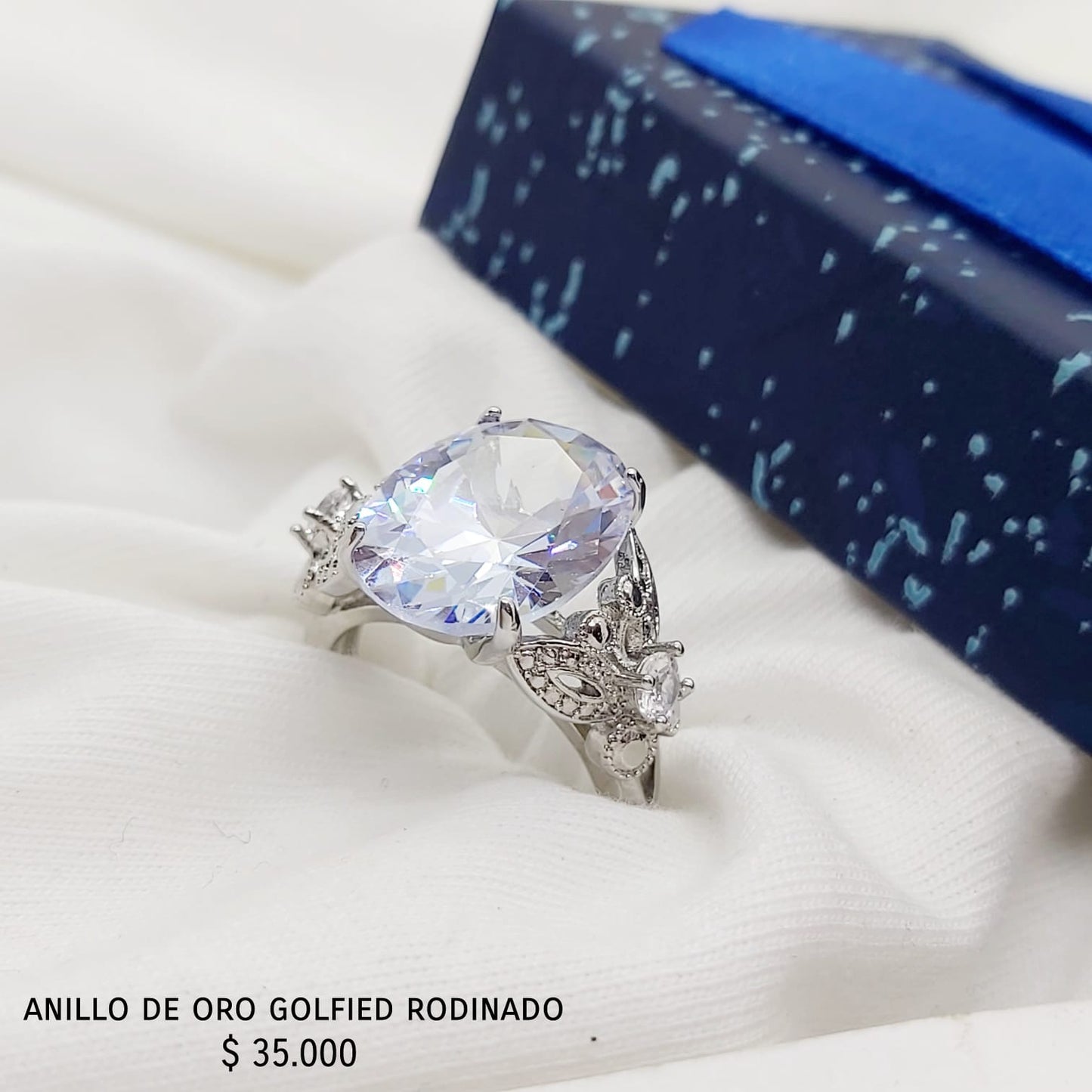 Anillo de oro golfield rodinado