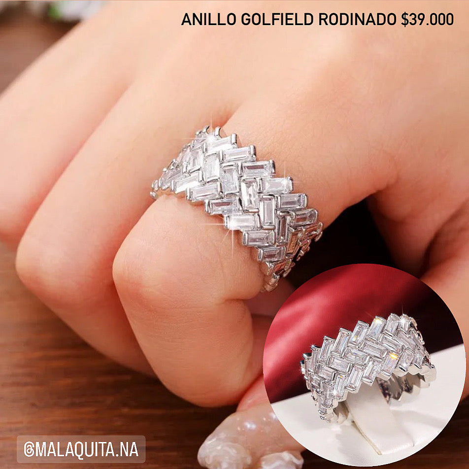 Anillo de oro golfield rodinado