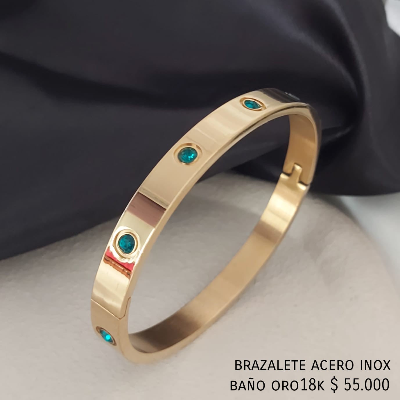 Brazalete acero inox baño oro18k