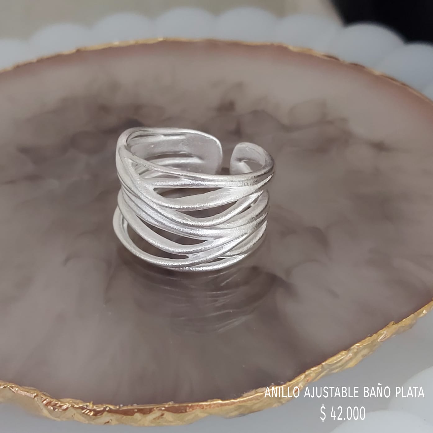 Anillo ajustable baño plata