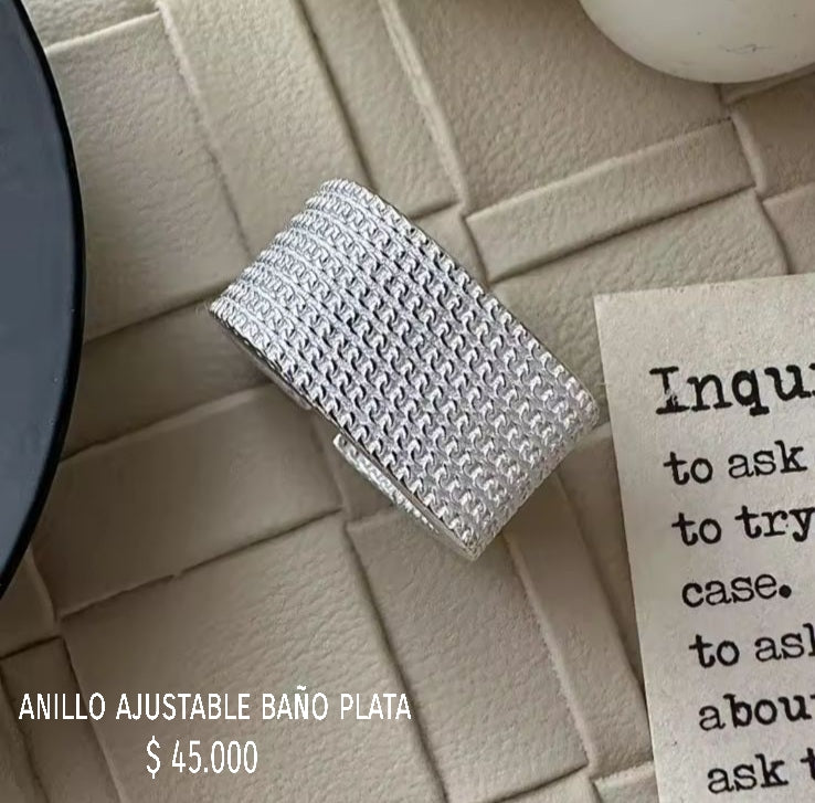 Anillo ajustable baño plata