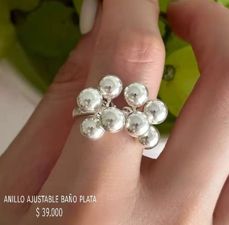 Anillo ajustable baño plata