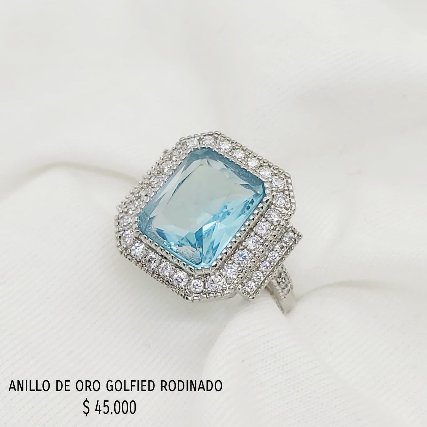Anillo golfield rodinado con circónes