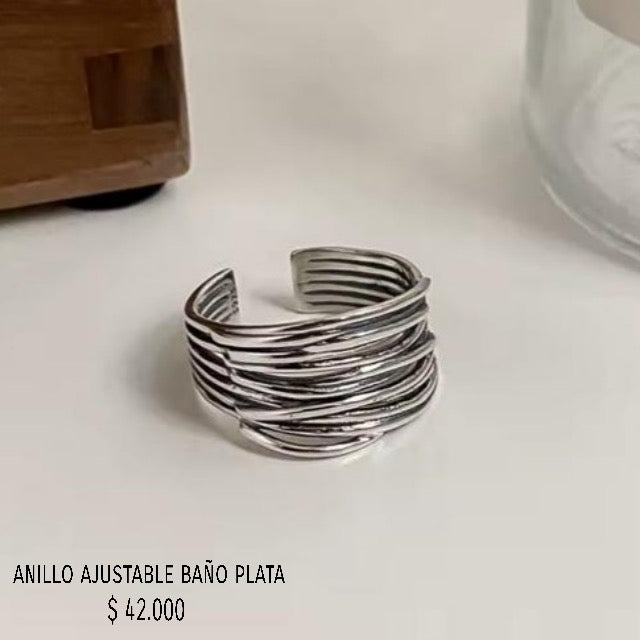 Anillo ajustable baño plata