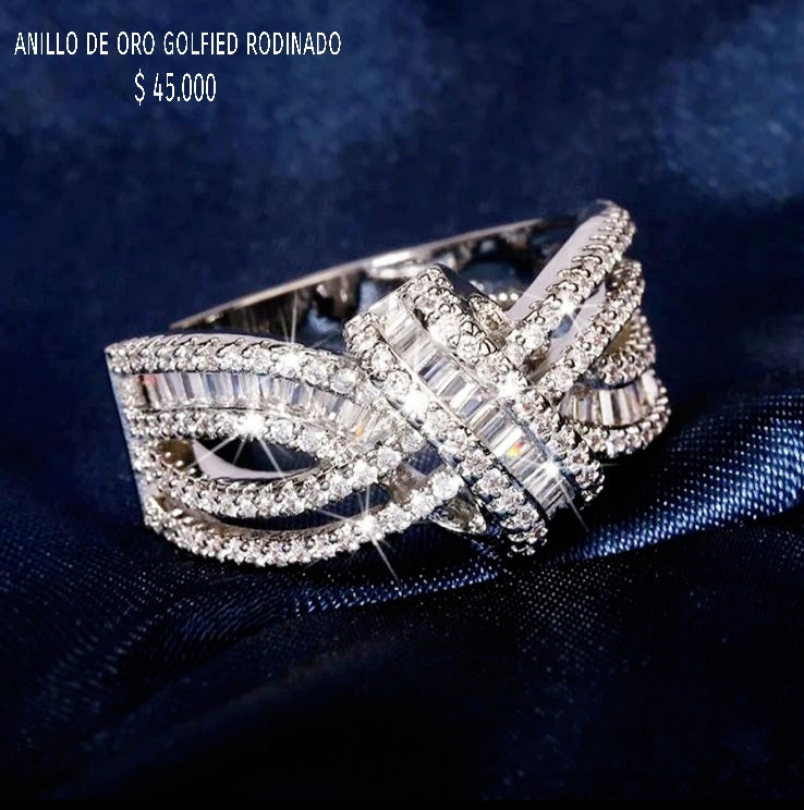 Anillo de oro golfield rodinado