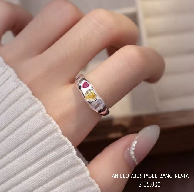 Anillo ajustable baño plata