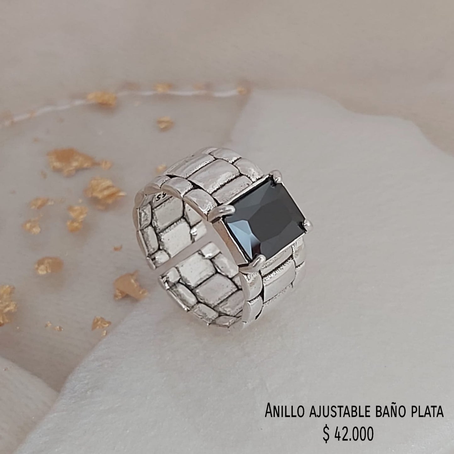 Anillo ajustable baño plata