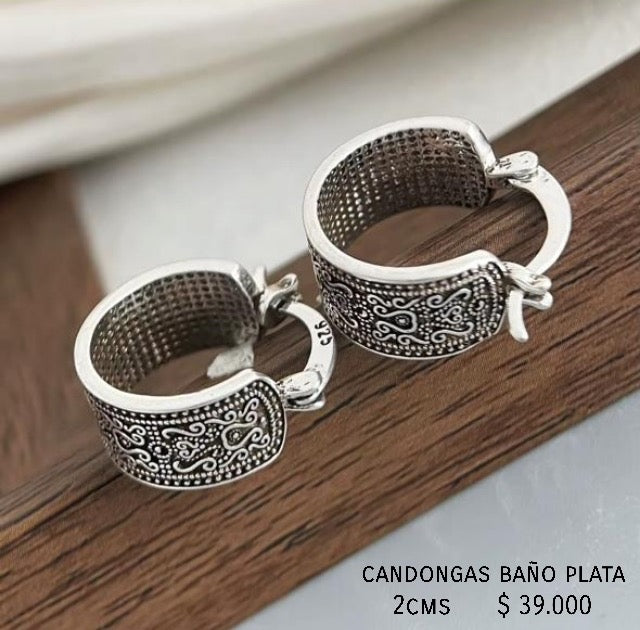 Candongas baño plata