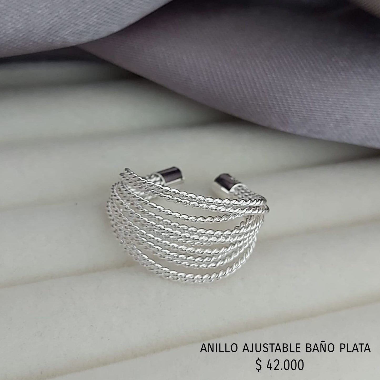 Anillo ajustable baño plata