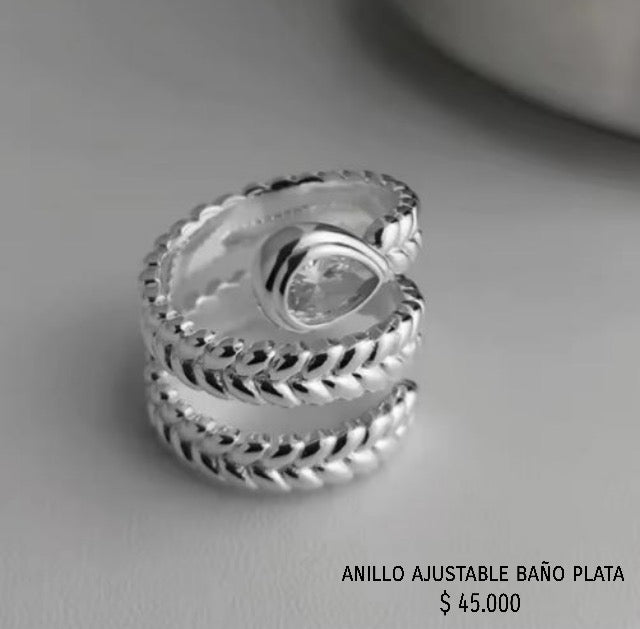Anillo ajustable baño plata