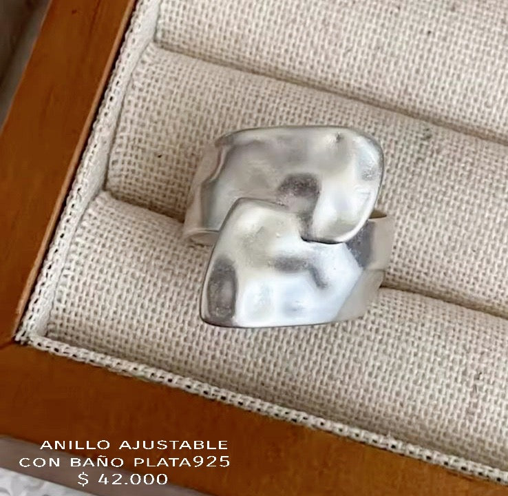 Anillo ajustable con baño de plata925