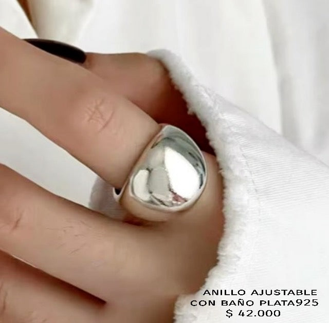 Anillo ajustable con baño plata925