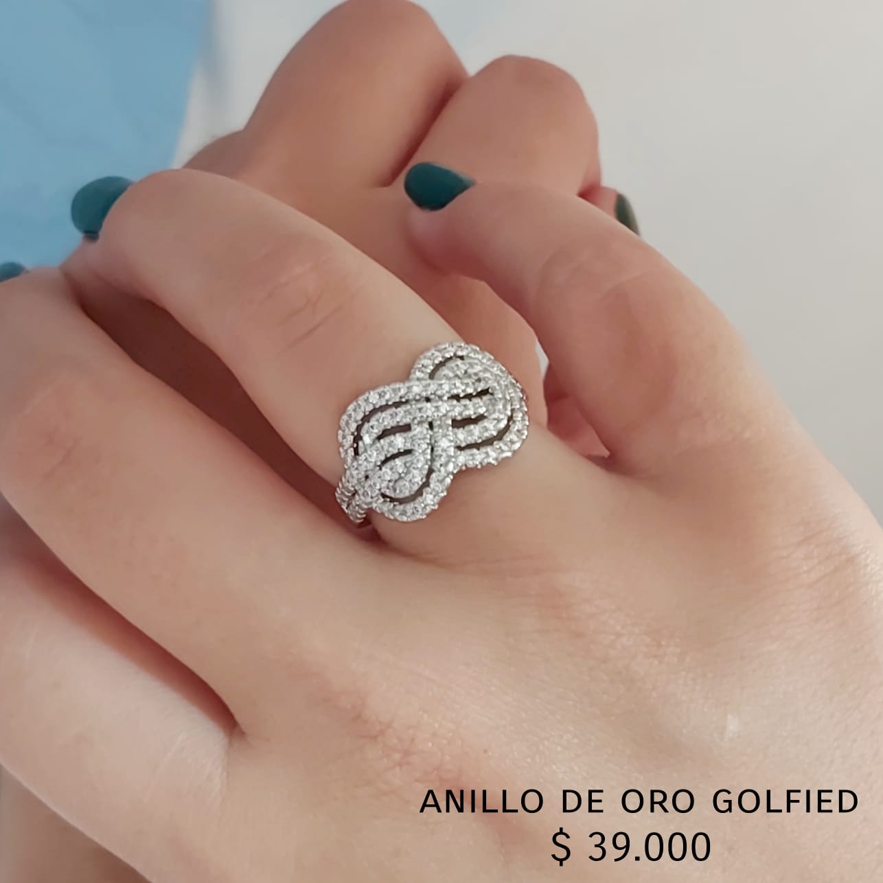 Anillo de oro golfield rodinado