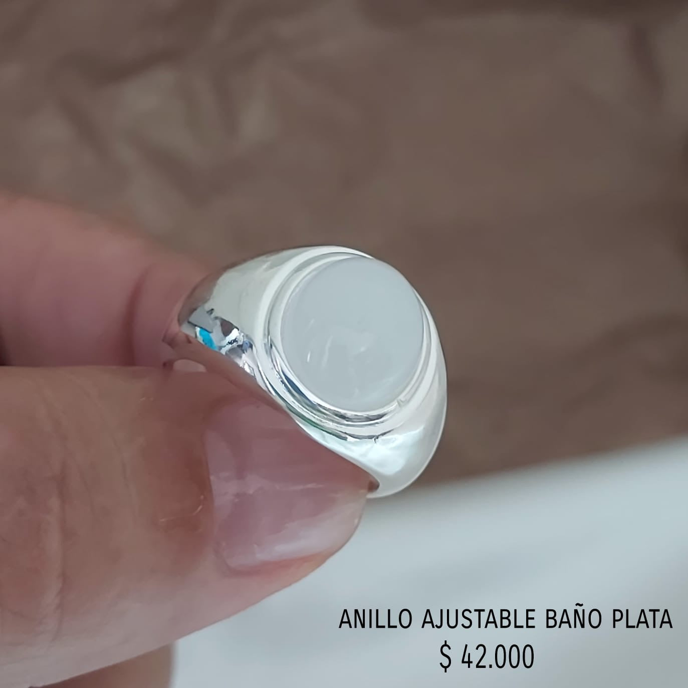 Anillo ajustable con baño plata925
