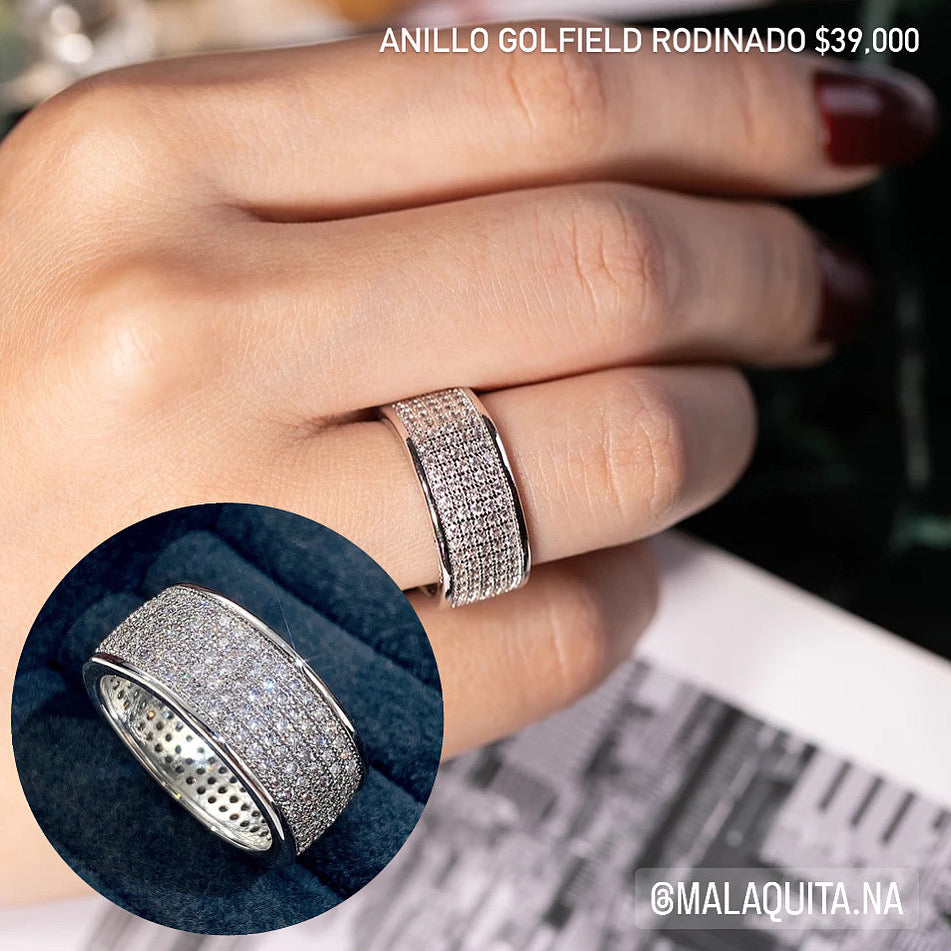 Anillo de oro golfield rodinado