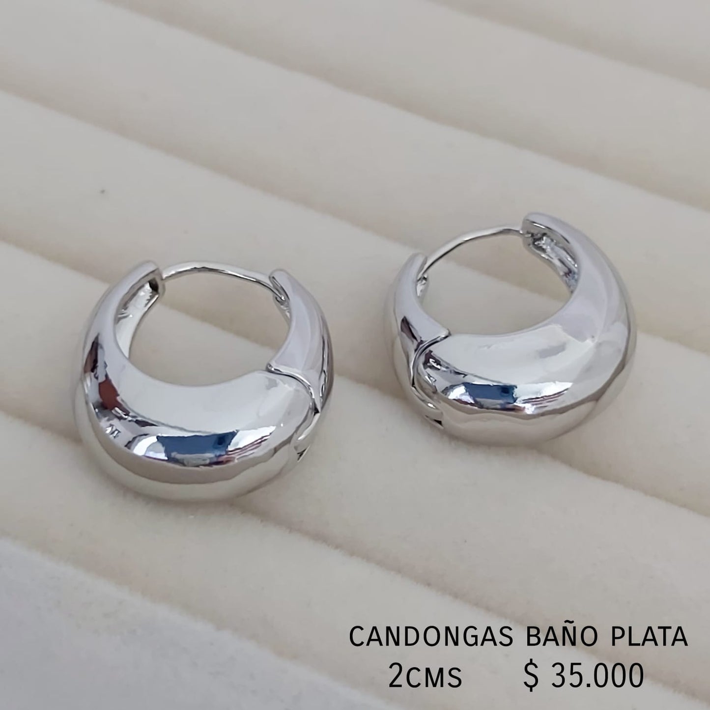 Candongas baño plata