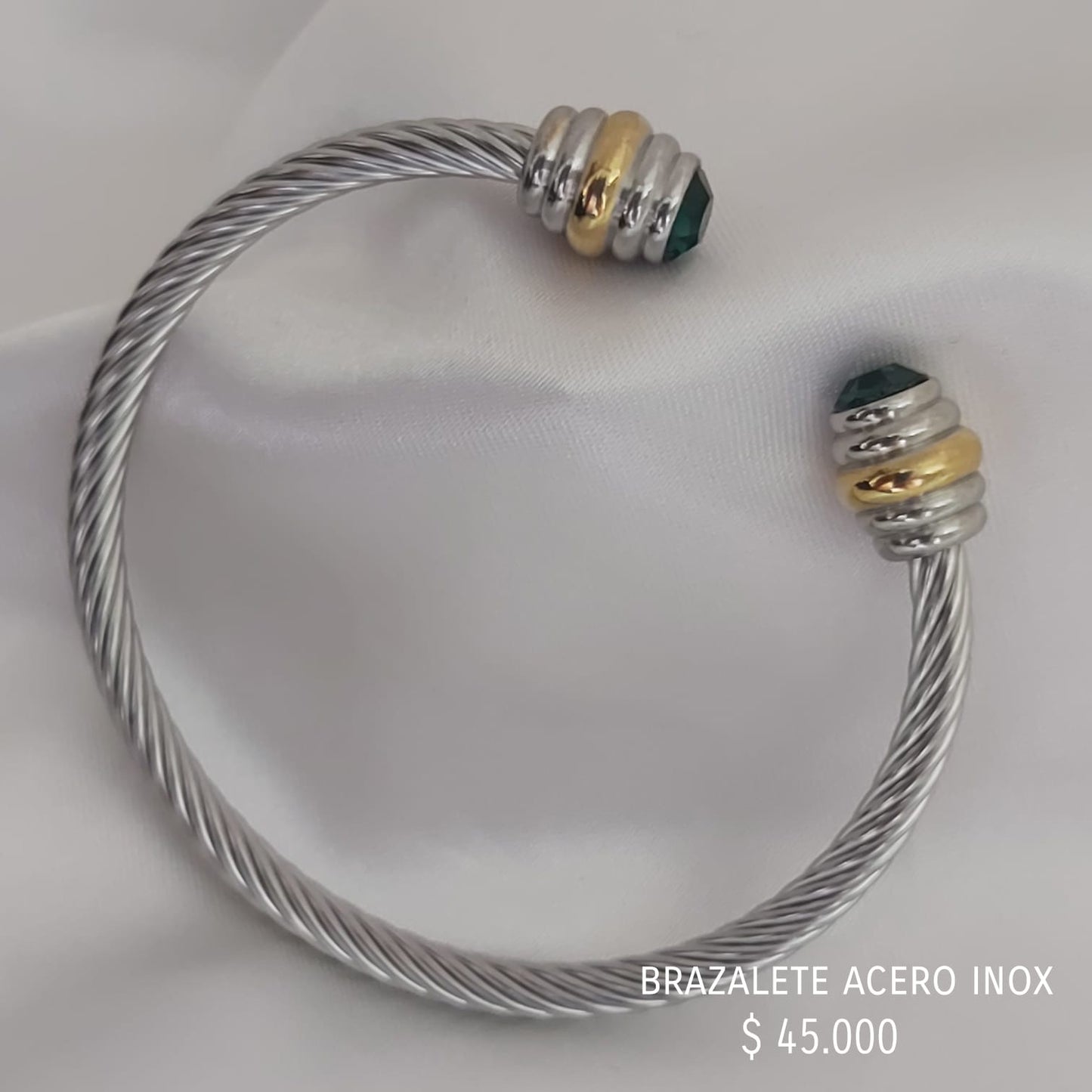 Brazalete acero inox baño oro18k