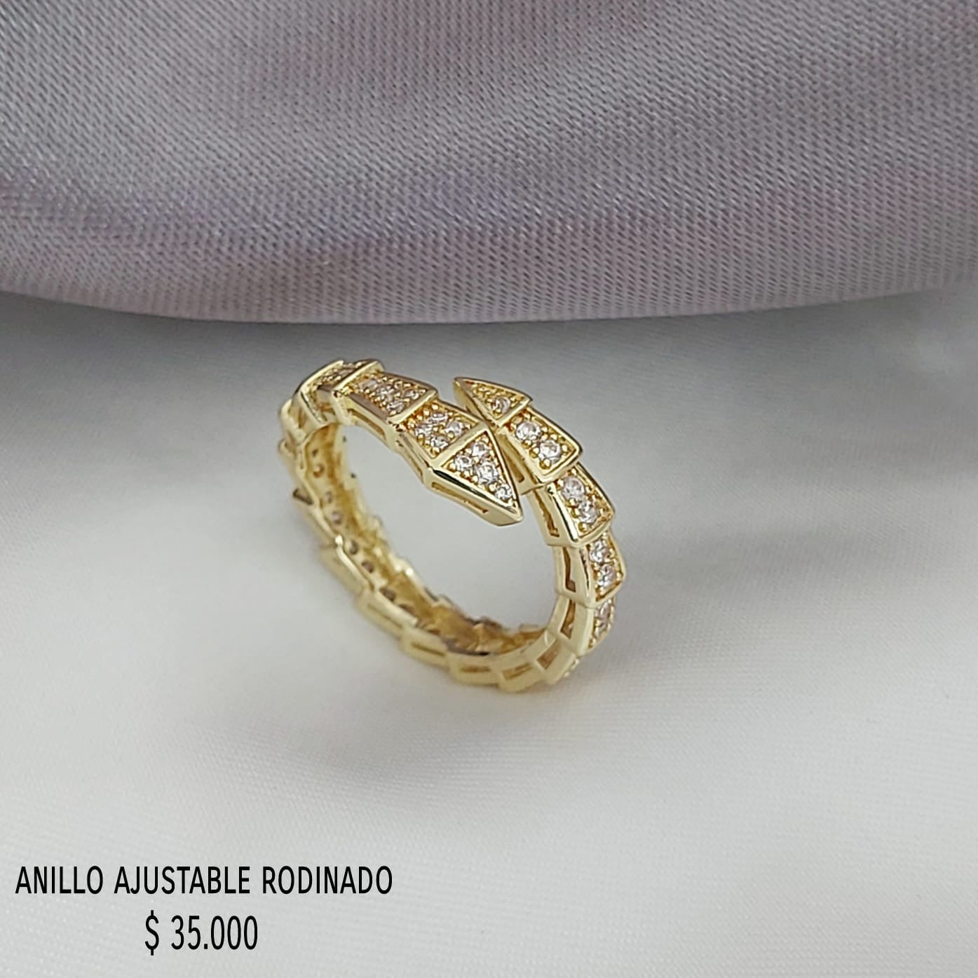 Anillo ajustable rodinado