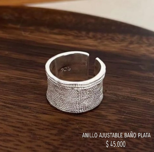 Anillo ajustable baño plata