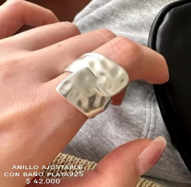 Anillo ajustable con baño de plata925