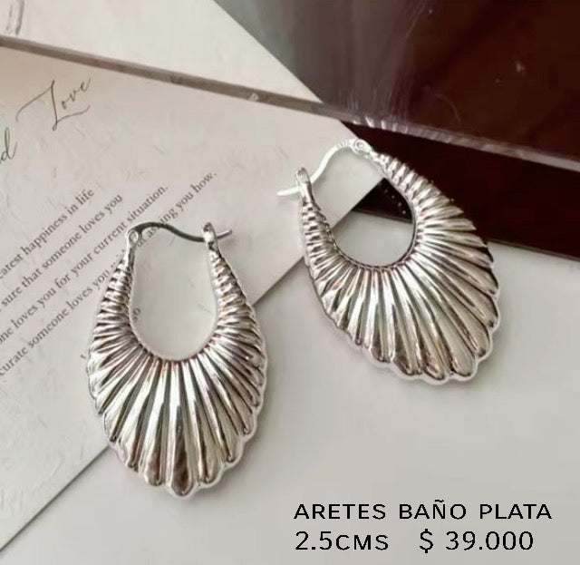 Aretes baño plata
