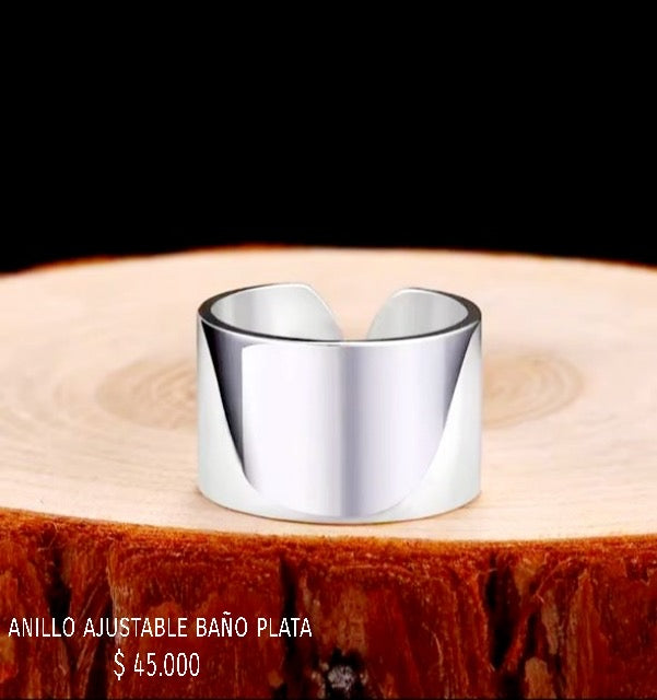 Anillo ajustable baño plata