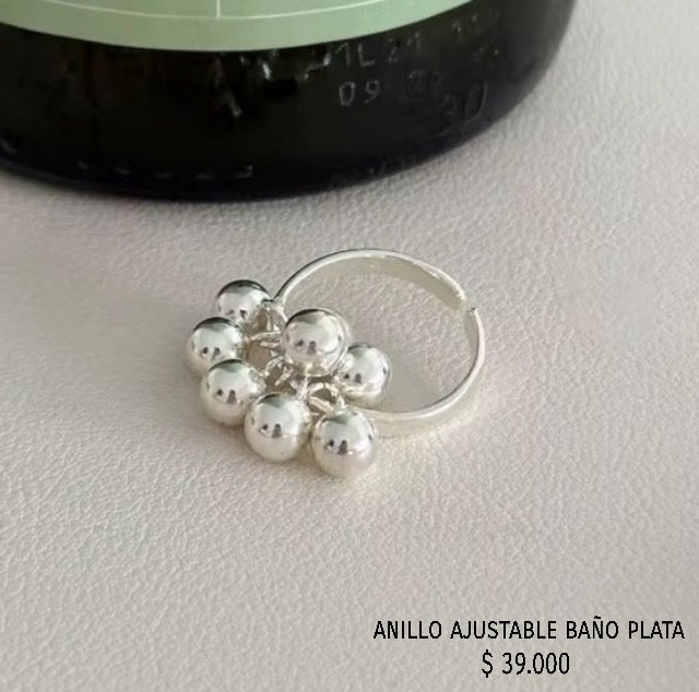 Anillo ajustable baño plata