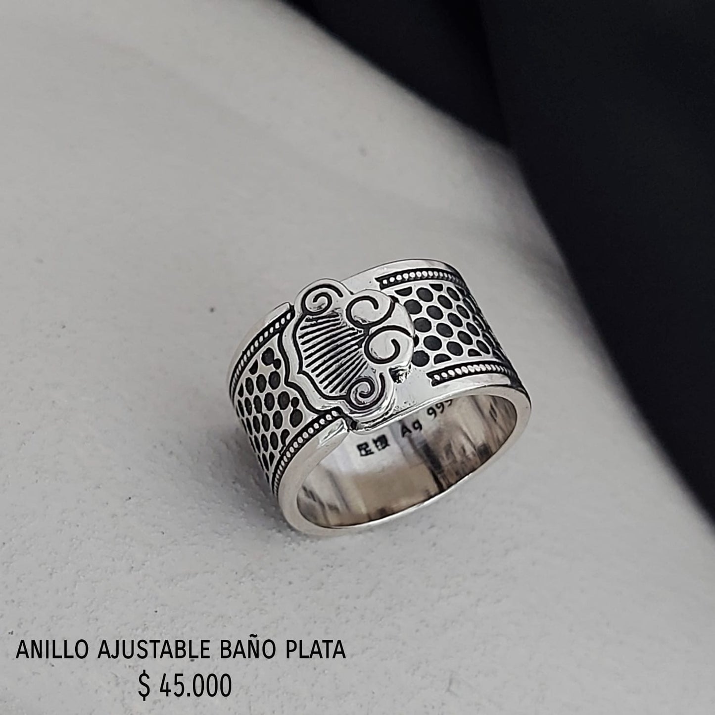 Anillo ajustable baño plata