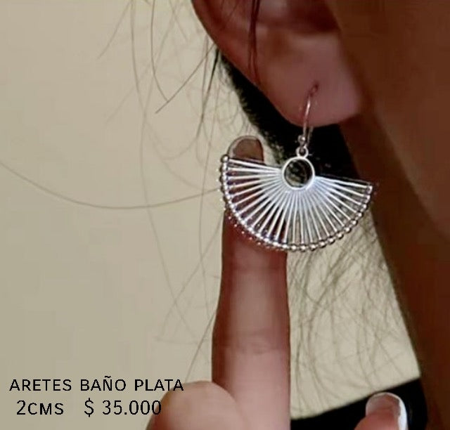 Aretes baño plata