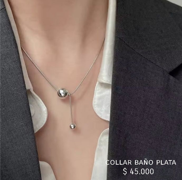 Collar baño plata