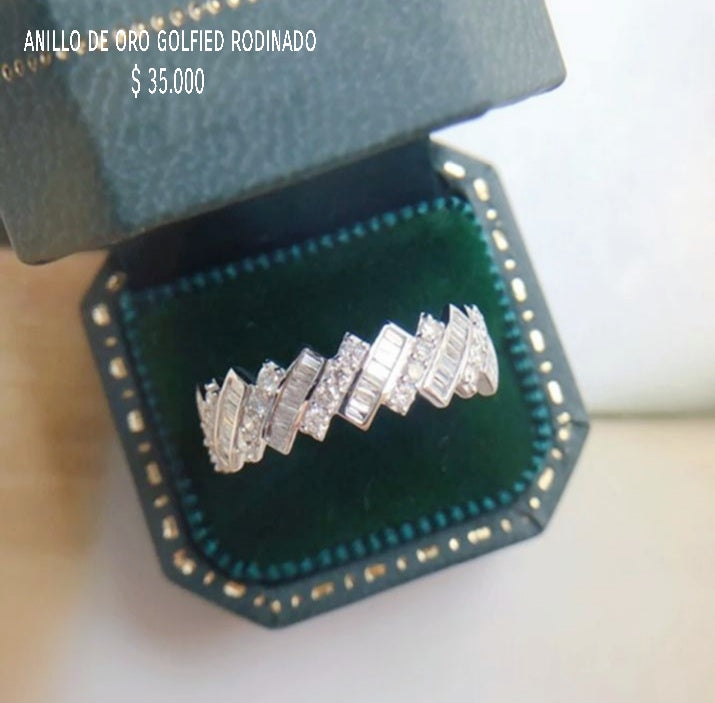 Anillo de oro golfield rodinado