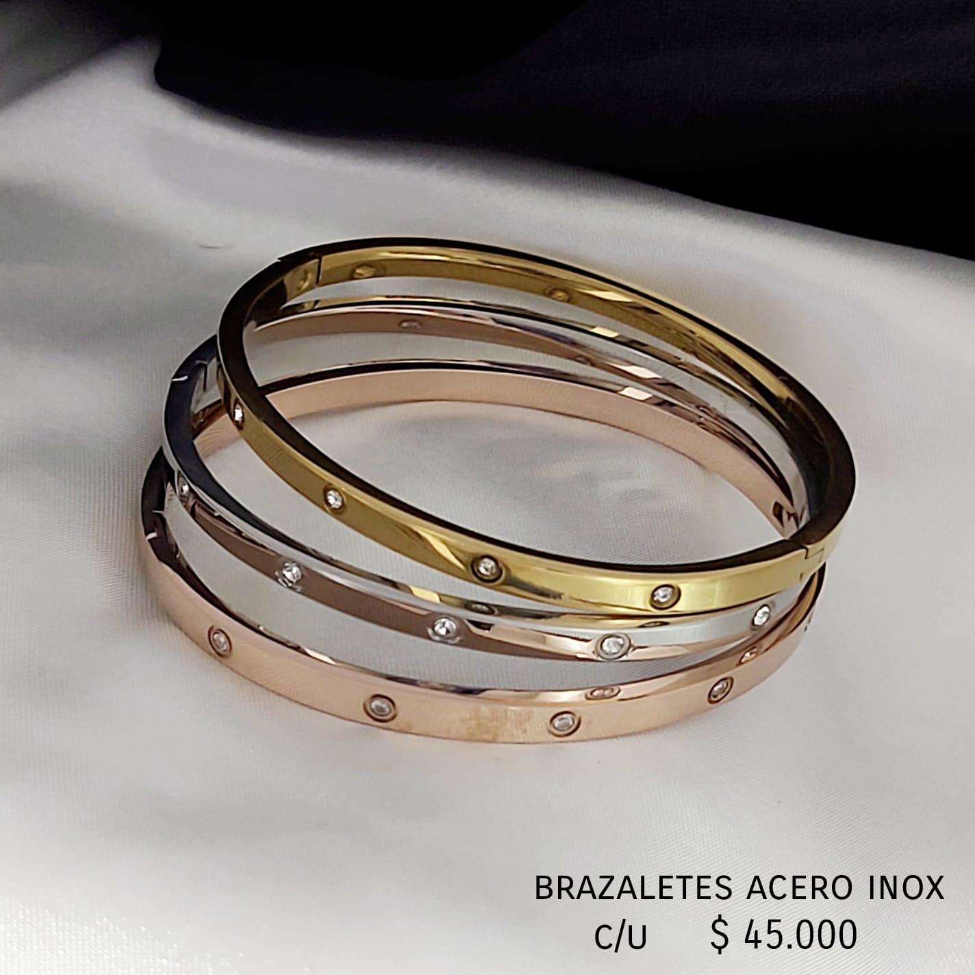 Brazalete acero inox rosa