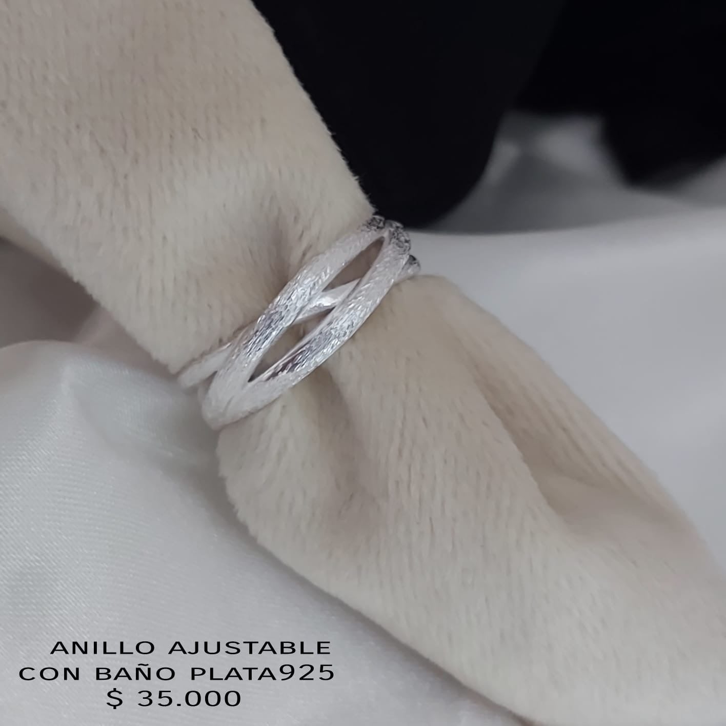 Anillo ajustable con baño plata925