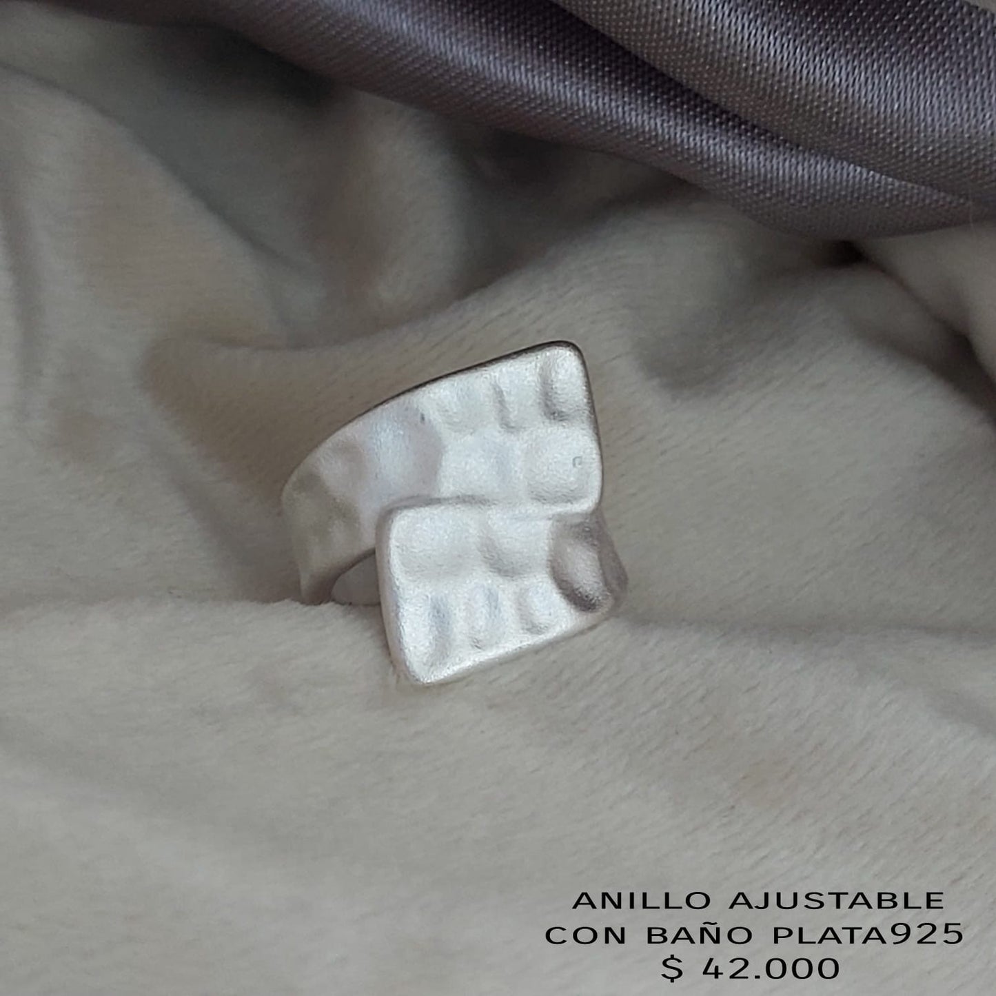 Anillo ajustable con baño de plata925