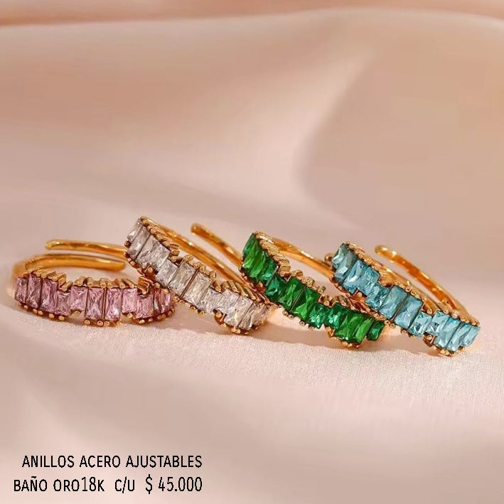 Anillo acero inox baño oro18k