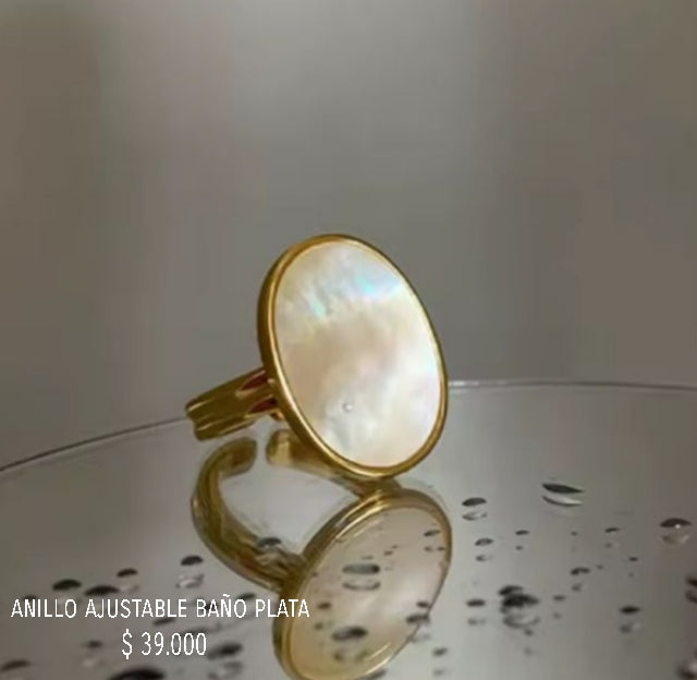 Anillo ajustable baño plata