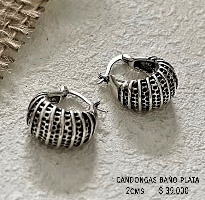Candongas baño plata