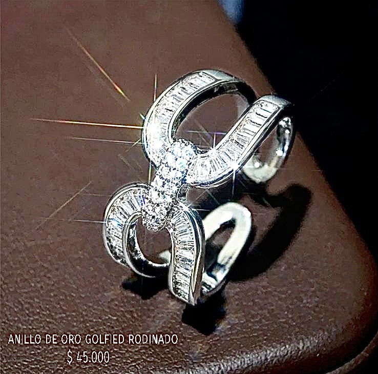 Anillo ajustable de oro golfield rodinado